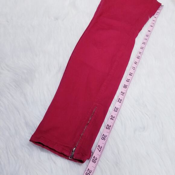 J Brand Red Burn Ankle Crop zippers Slim Skinny - Picture 6 of 8